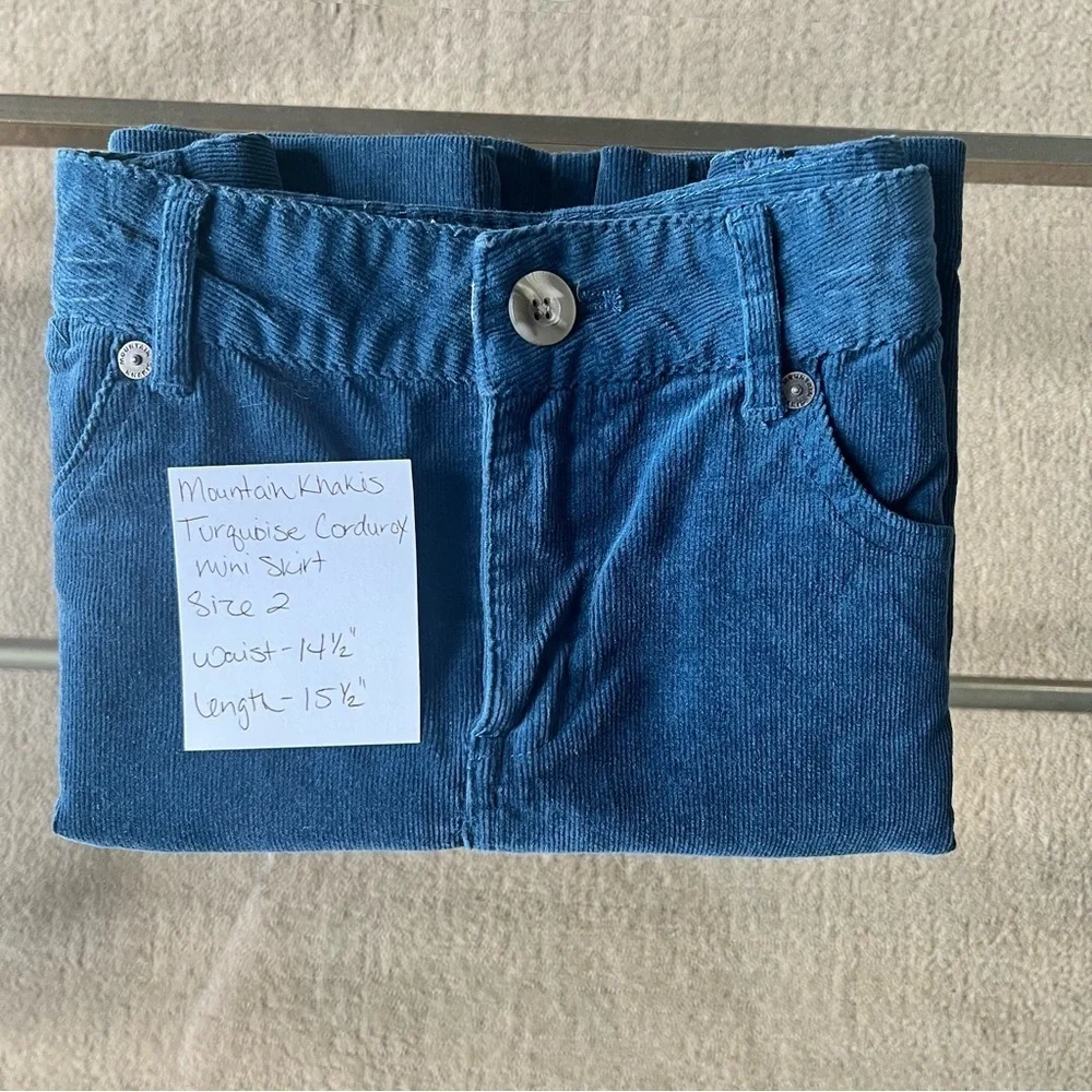 Mountain Khakis Turquoise Corduroy Mini Skirt